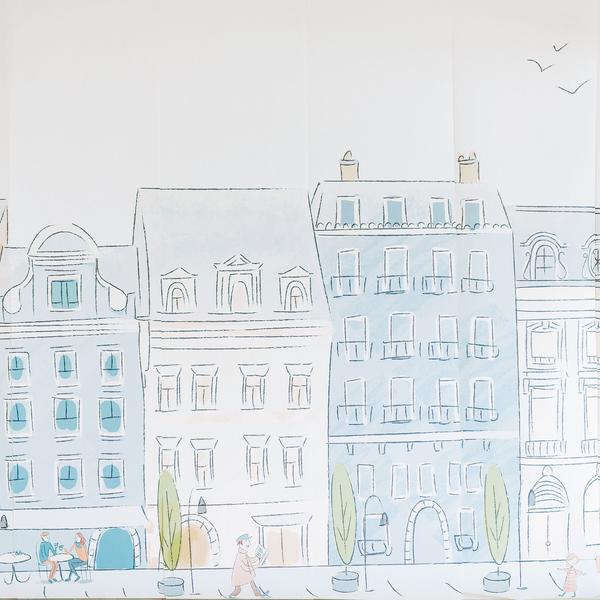 600x600 Parisian Street Wall Mural, Vintage Paris Themed Wallpaper Anewall - Paris Sketch Wallpaper