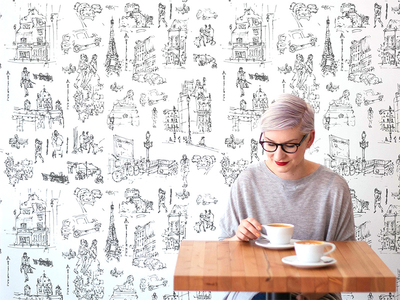 400x300 Taty Projects Paris Chic - Paris Sketch Wallpaper