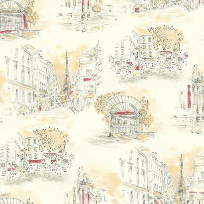 410x410 Black Amp White Book Paris Toile Wallpaper Eu4788 - Paris Sketch Wallpaper