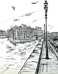 237x300 Paris Street Scene Drawings Fine Art America - Paris Street Sketch