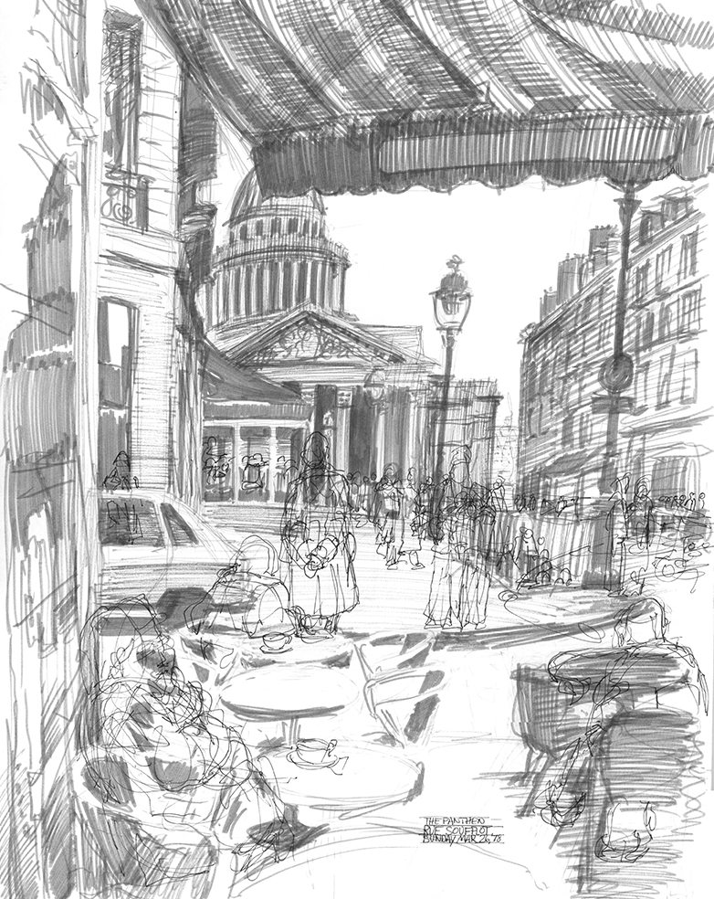 782x984 Street Drawings, Romeparis 1978 Scott Lloyd Anderson - Paris Street Sketch