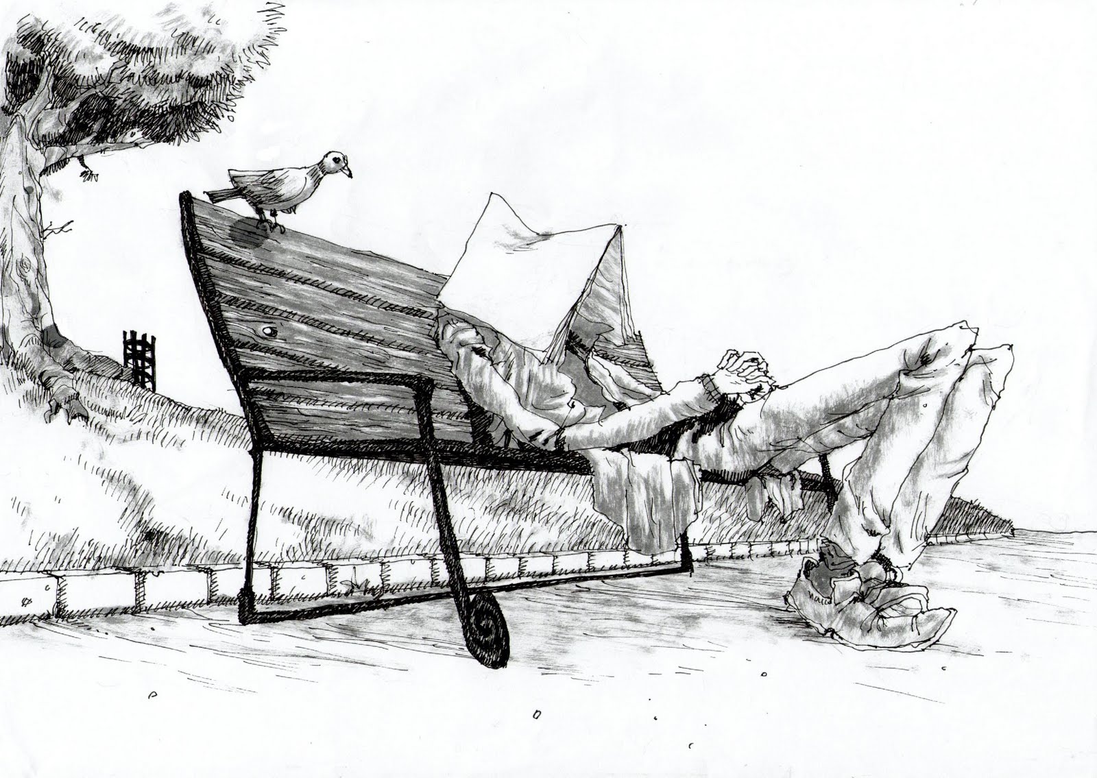 1600x1135 Park Bench People, The Online Writing Community - Park Bench Sketch