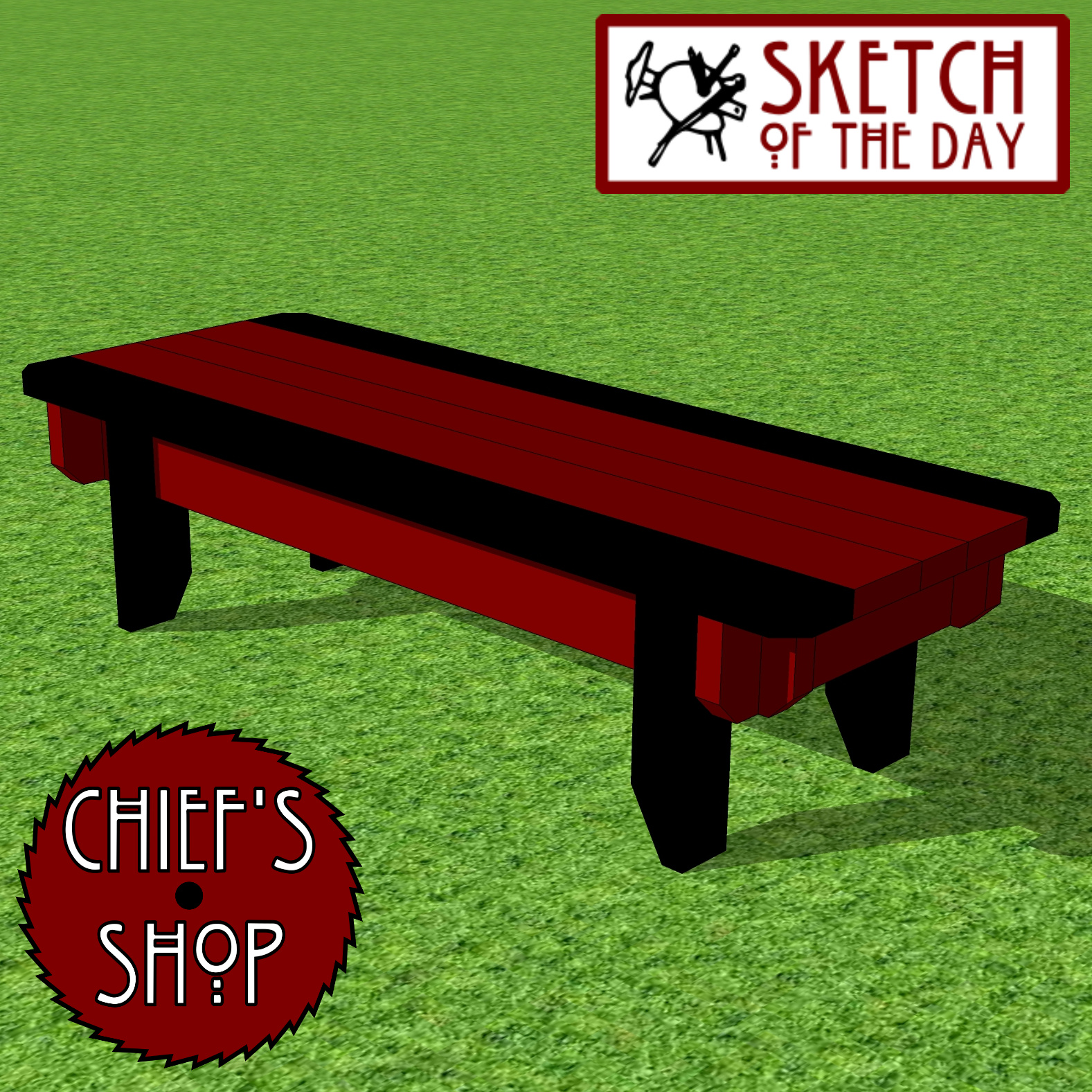 1577x1577 Sketch Of The Day Park Bench - Park Bench Sketch