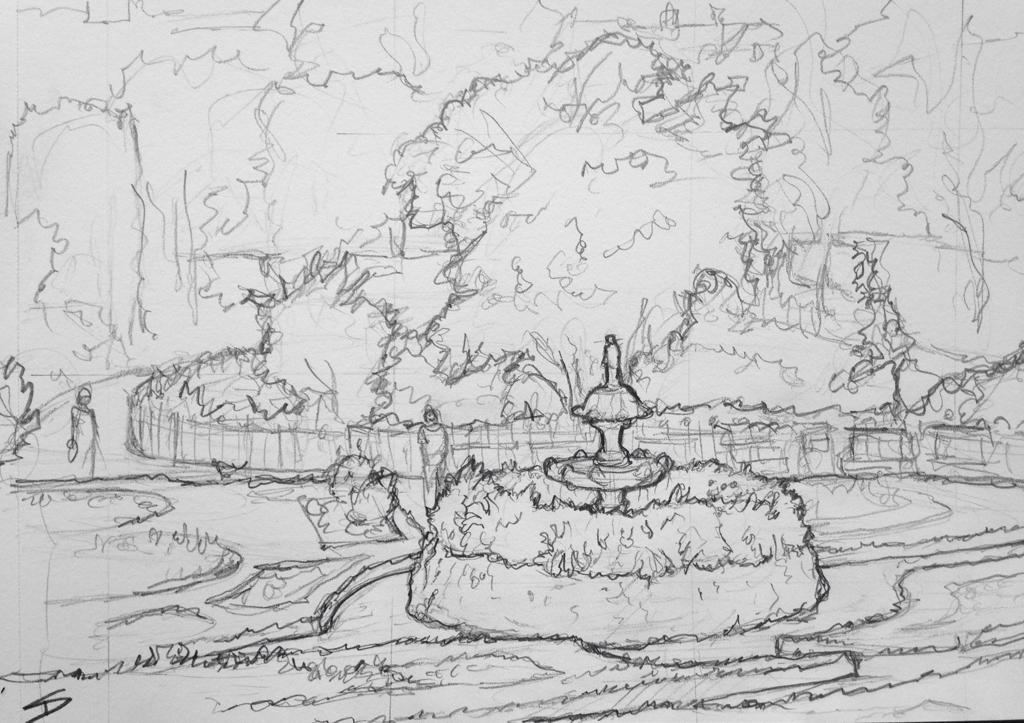 2048x1446 Quick Sketch Quarry Park, Shrewsbury. Sketchbook Explorer - Park Sketch