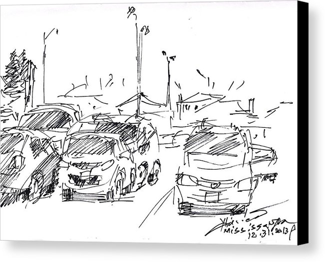 651x525 Parking Lot Canvas Print Canvas Art By Ylli Haruni - Parking Sketch