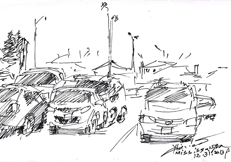 900x631 Parking Lot Drawing By Ylli Haruni - Parking Sketch