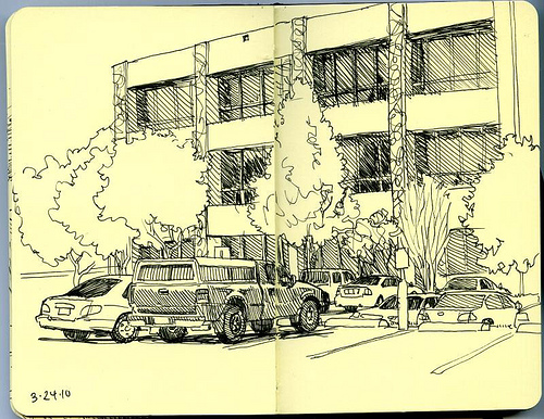 500x386 Three Letter Word For Art Another Lunchtime Sketch - Parking Sketch