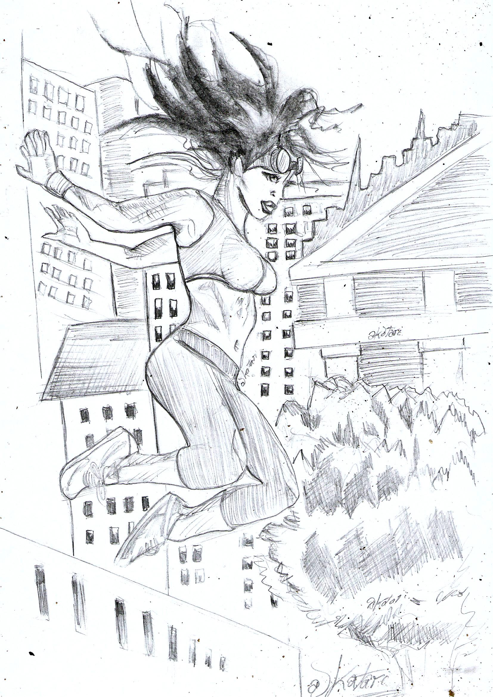 1654x2338 Parkour Woman - Parkour Sketch