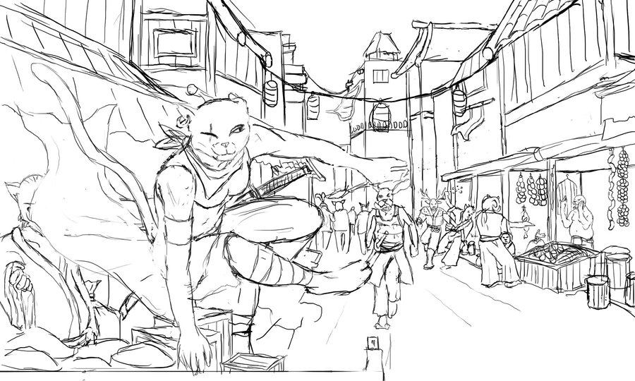 900x540 Parkour Kitty Sketch By Svirrefisk - Parkour Sketch