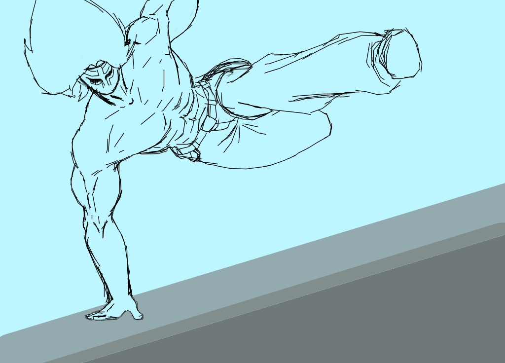 1024x736 Parkour Sketch By Artmonger (Black White Drawing) - Parkour Sketch