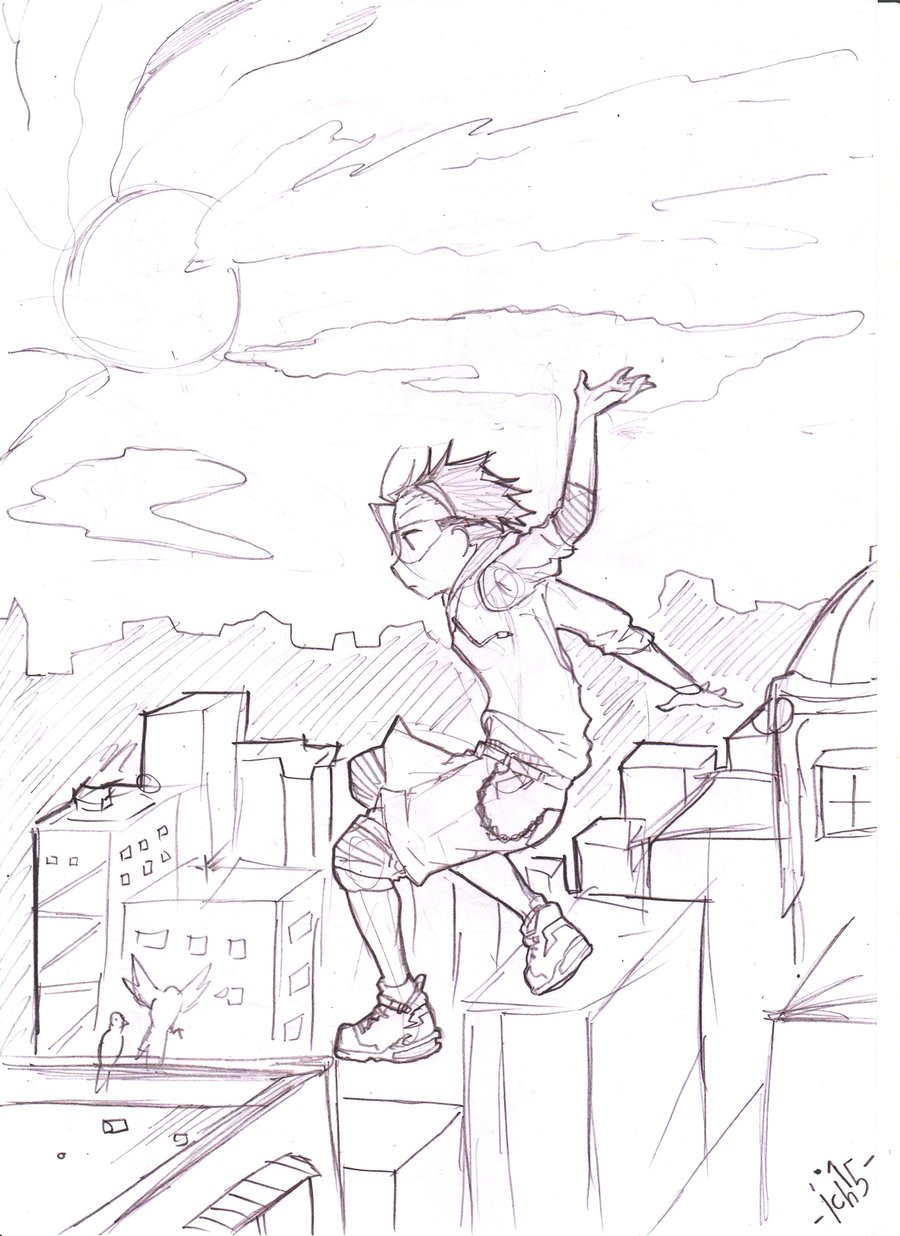 900x1236 Parkour Sketch By Ichi Iltea15 - Parkour Sketch