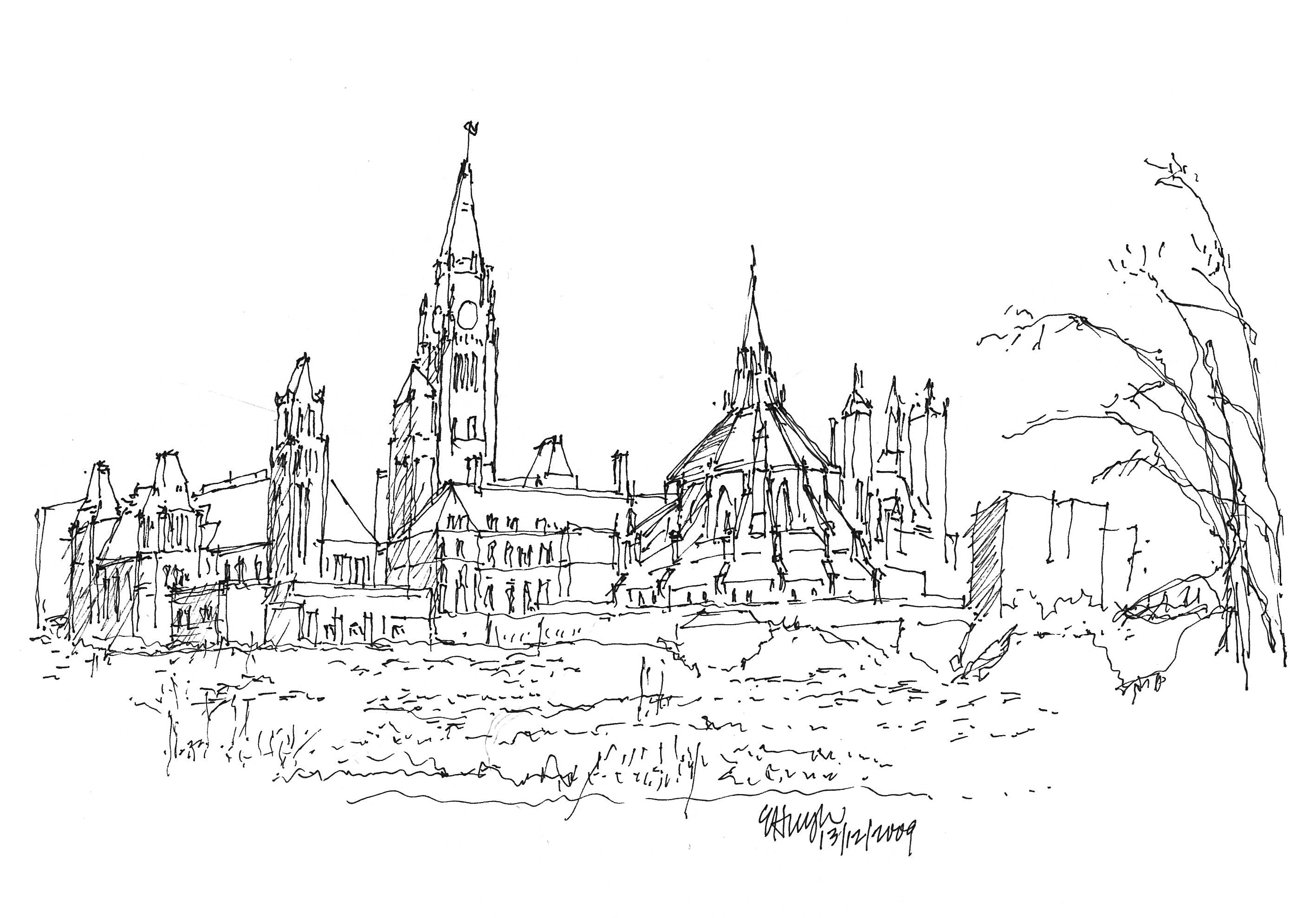 2835x1978 Sketch Of Parliament Building The United Kingdom - Parliament Sketch
