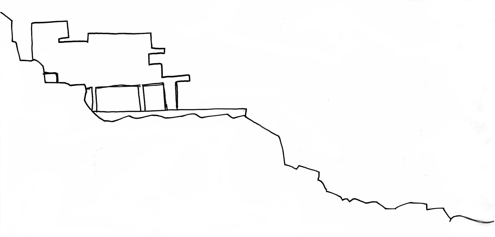 1600x768 E.1027 The Interior And The Exterior A Parti - Parti Sketch