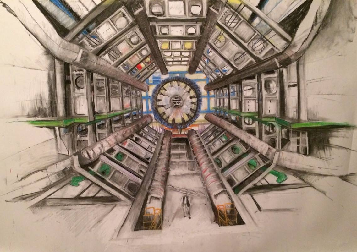 1136x802 The Large Particle Collider Cern Drawing Rebecca Scheckman - Particle Sketch