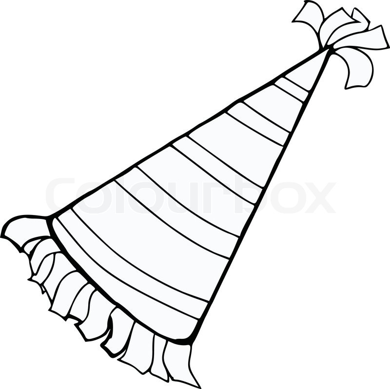 800x798 Hand Drawn, Cartoon, Sketch Illustration Of Birthday Hat Stock - Party Hat Sketch