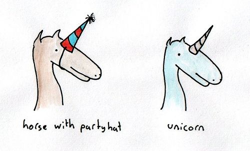 500x303 Horse With Party Hat Unicorn, An Easy Mistake To Make ) Kyut - Party Hat Sketch