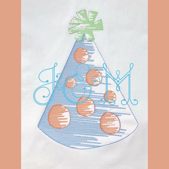 570x570 Polka Dot Party Hat Sketch Embroidery Design 5x7 And 6x10 Etsy - Party Hat Sketch