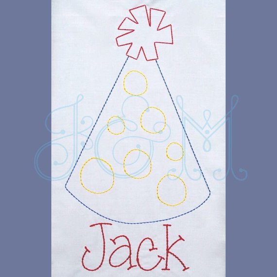 570x570 Polka Dot Party Hat Sketch Outline Embroidery Design 6x10 Etsy - Party Hat Sketch