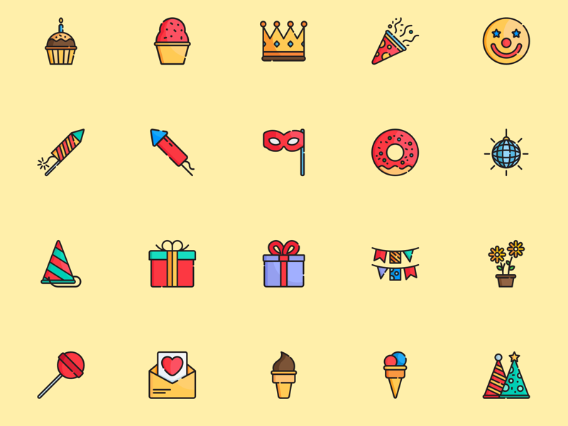 800x600 Party Icons Set Sketch Freebie - Party Sketch