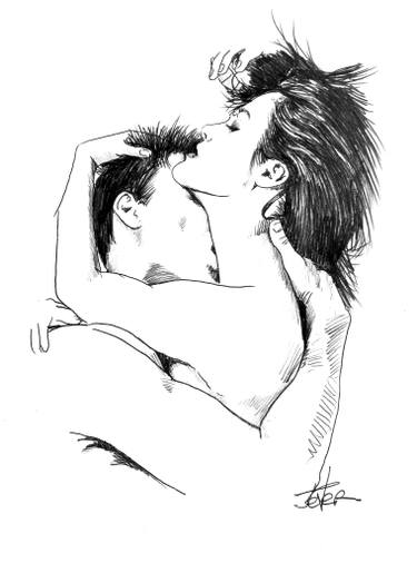 375x506 Passion And Heat Drawing By Loui Jover Saatchi Art - Passion Sketch