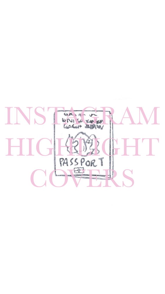 570x1013 Passport Sketch Highlight Cover For Instagram Instagram Etsy - Passport Sketch