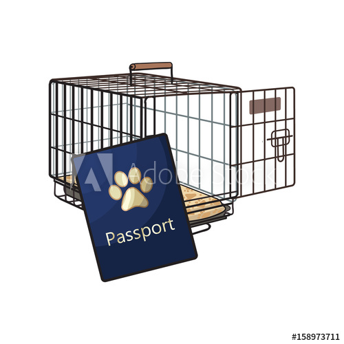 500x500 Travel With Cats, Dogs - Passport Sketch