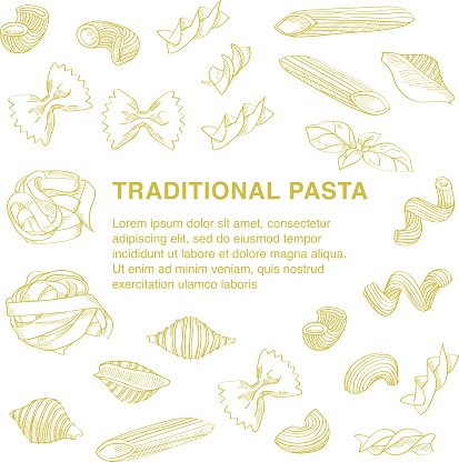 413x416 Traditional Pasta Sketch Stock Vectors - Pasta Sketch