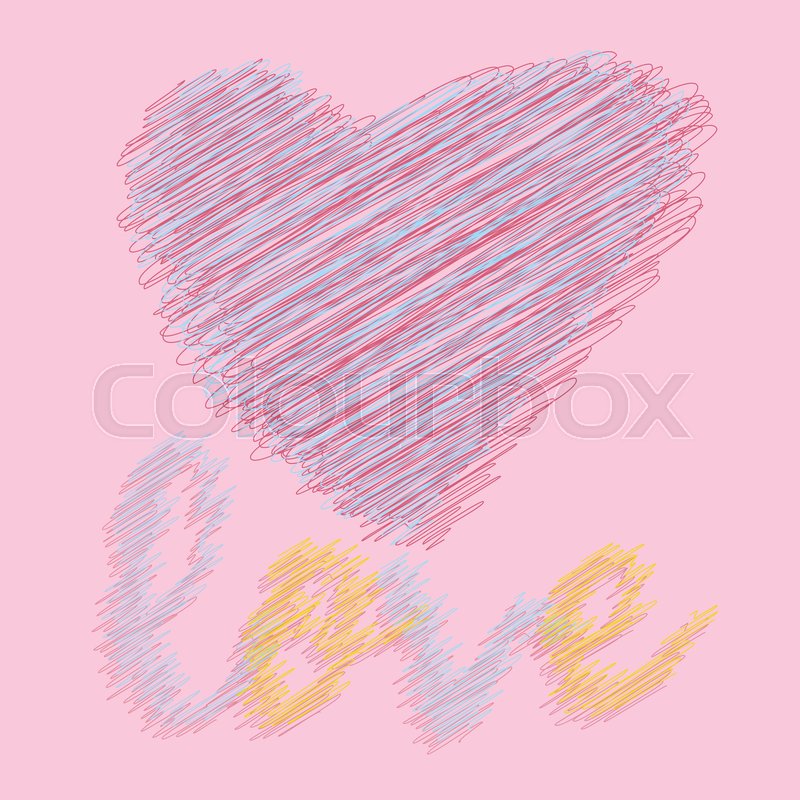 800x800 Love For Printing, Textile, Art Design. Decorative Vector Backdrop - Pastel Color Sketch