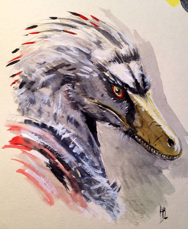 600x729 Velociraptor Color Sketch By Dustdevil - Pastel Color Sketch