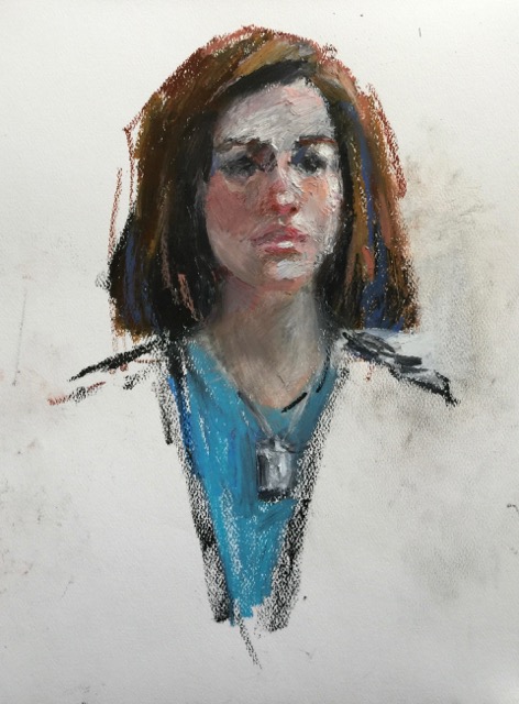 472x640 The Oil Pastel Review Silver Locket - Pastel Sketch