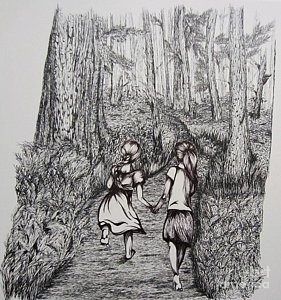 281x300 Pathway Drawings Fine Art America - Pathway Sketch