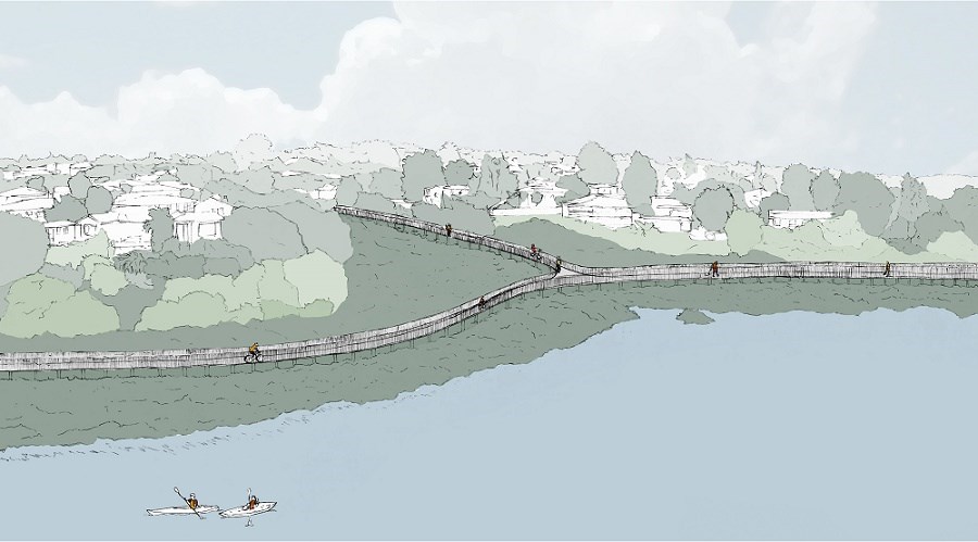 900x499 Te Whau Pathway Sketch 1 - Pathway Sketch