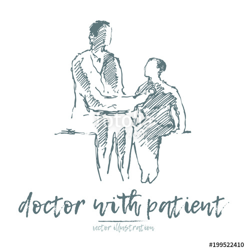 494x500 Doctor Patient Drawn Vector Illustration Sketch Stock Image And - Patient Sketch