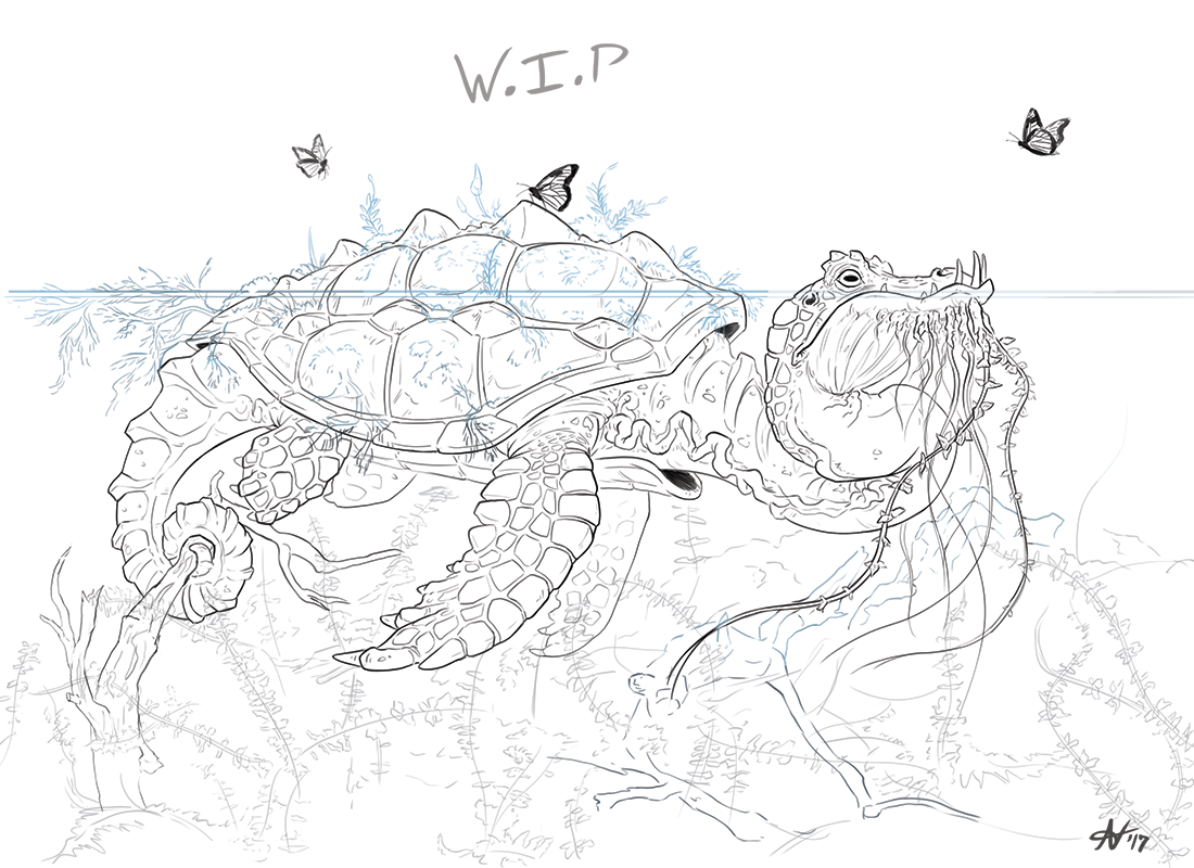 1100x800 Patient Predator (Clean Sketch) Weasyl - Patient Sketch