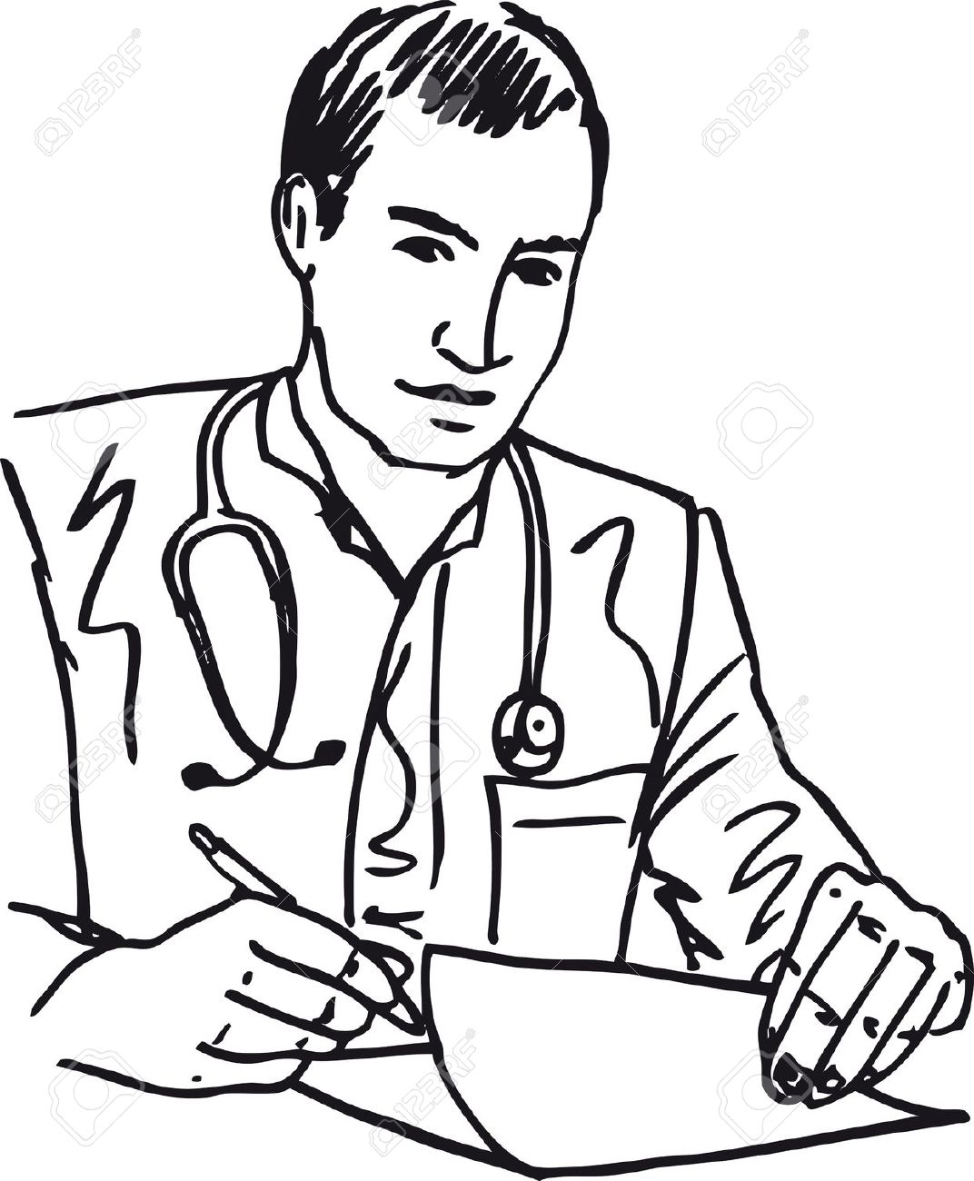 1072x1300 Doctor Patient Sketch Of Clipart Panda - Patient Sketch