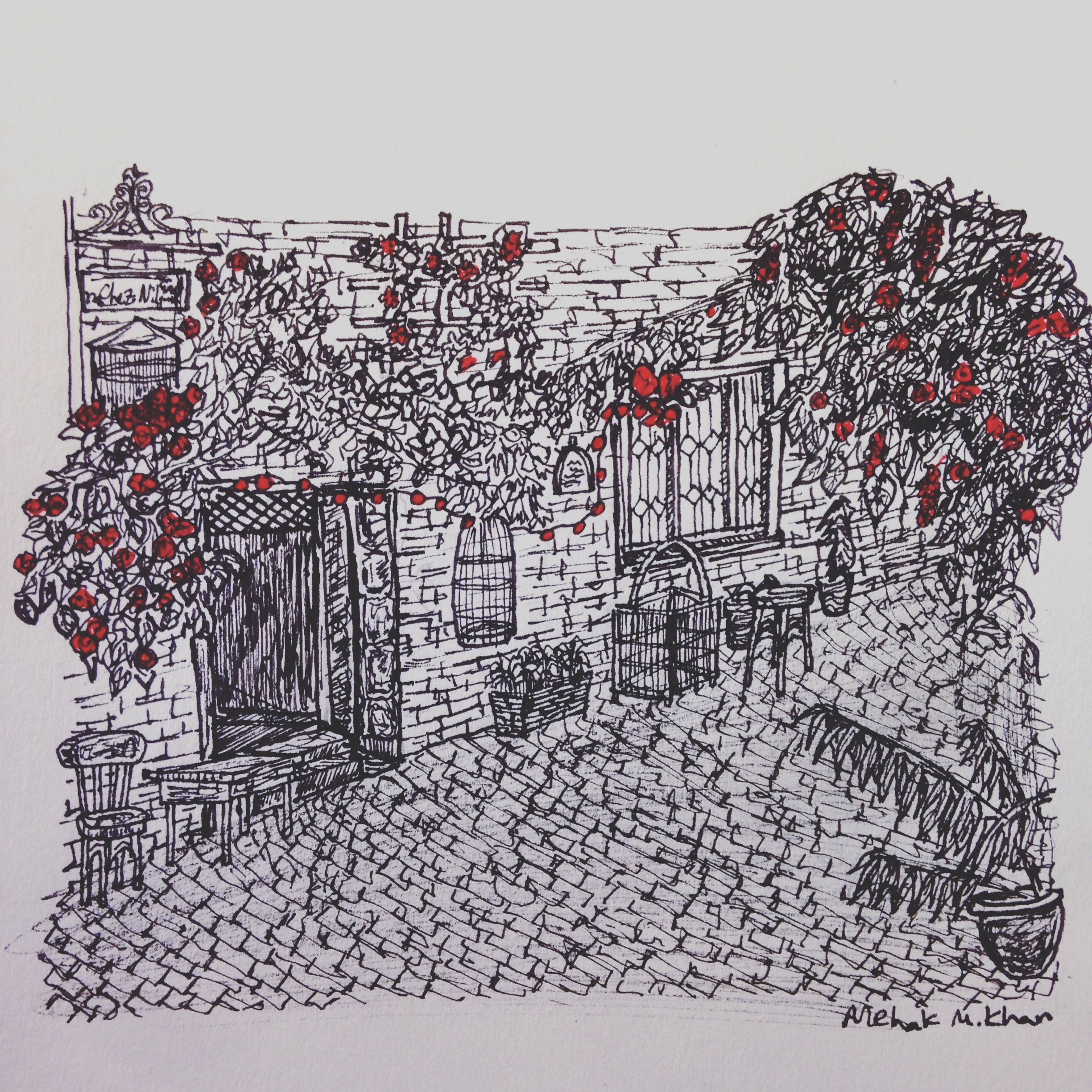 2448x2448 Sketch Of A Garden Patio The Quantum Thought - Patio Sketch