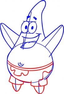 206x302 How To Draw How To Draw Patrick Star From Spongebob Squarepants - Patrick Star Sketch