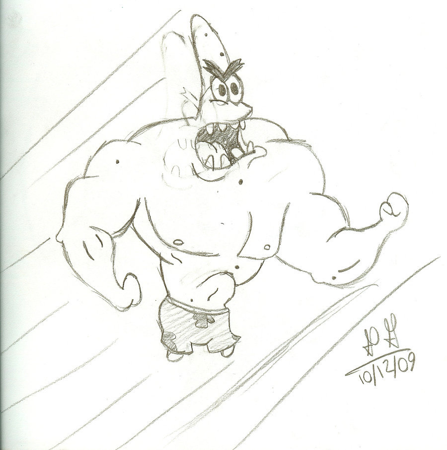 900x907 Strong Patrick Star By Mexicanmissie - Patrick Star Sketch