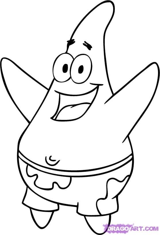 557x817 How To Draw Patrick Star From Spongebob Squarepants Step 5 Draw - Patrick Star Sketch