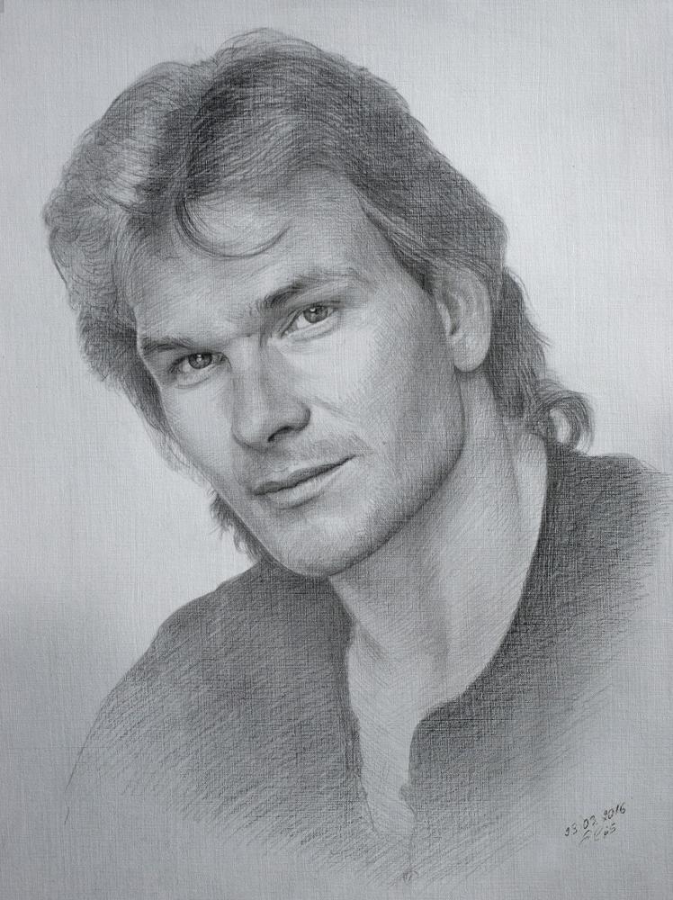 748x1000 Portrait Of Patrick Swayze By Olesyaelis On Stars Portraits - Patrick Swayze Sketch