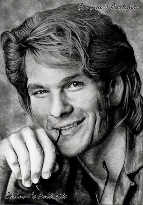 490x700 Portrait Of Patrick Swayze By Sadness On Stars Portraits - Patrick Swayze Sketch