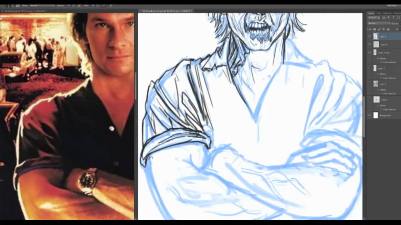 1280x720 Turning Patrick Swayze Into A Zombie - Patrick Swayze Sketch