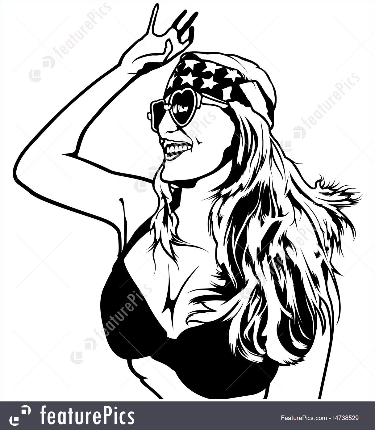 1215x1392 Patriot Girl Stock Illustration I4738529 - Patriot Sketch