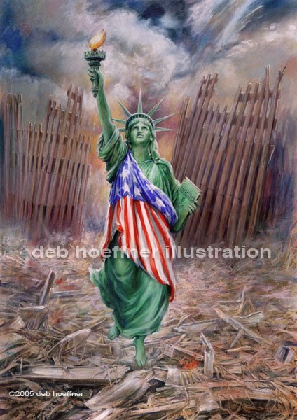 424x600 Statue Of Liberty Resurrection, Inspirational Patriotic Image In - Patriotic Sketches