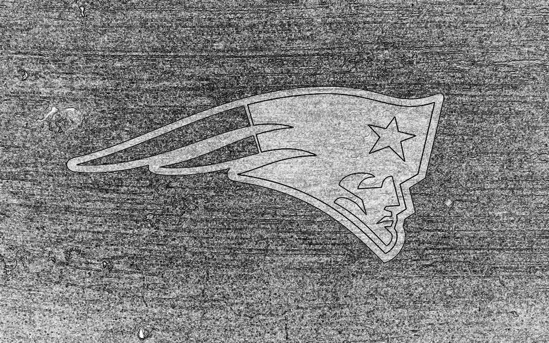1920x1200 New England Patriots Sketch Logo On Concrete 1920x1200 Wide Nfl - Patriots Logo Sketch