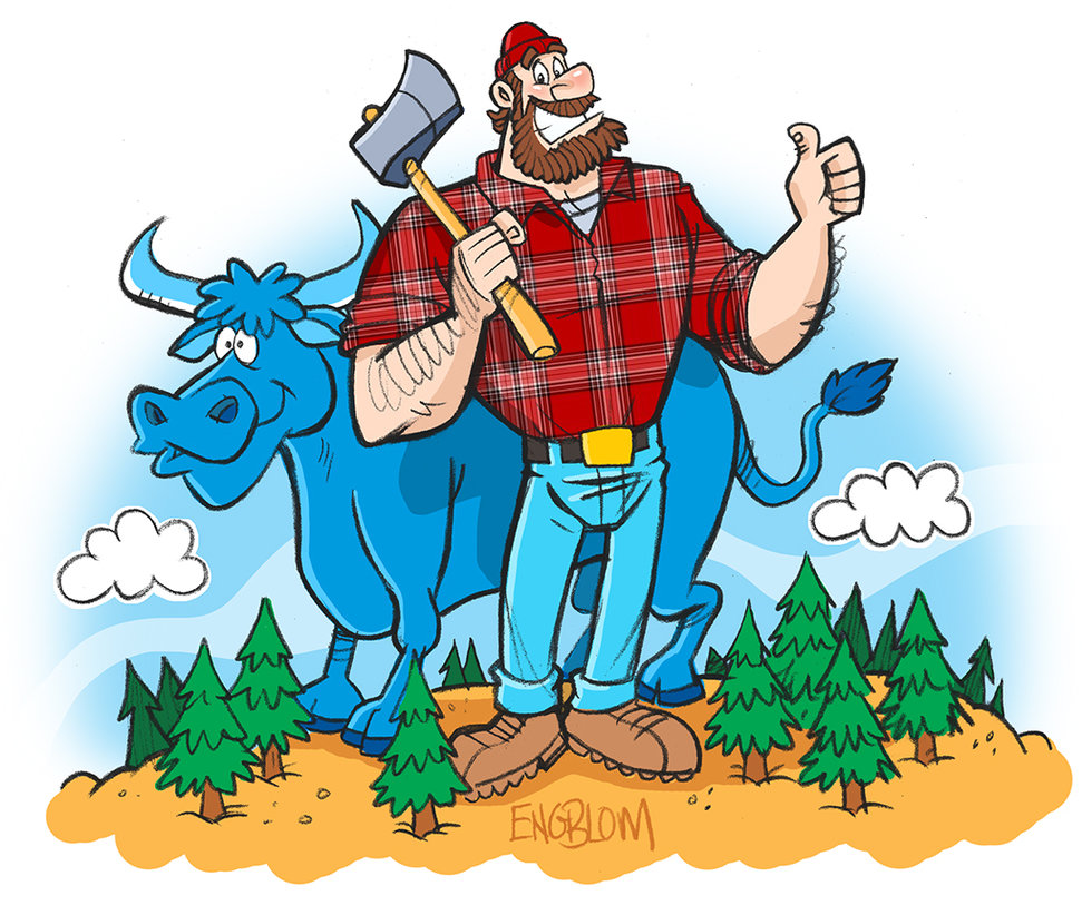 Paul Bunyan And Babe. 