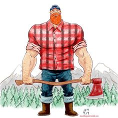236x236 Paul Bunyan By Lesley Vamos For @sketch Dailies Sketch Dailies - Paul Bunyan Sketch
