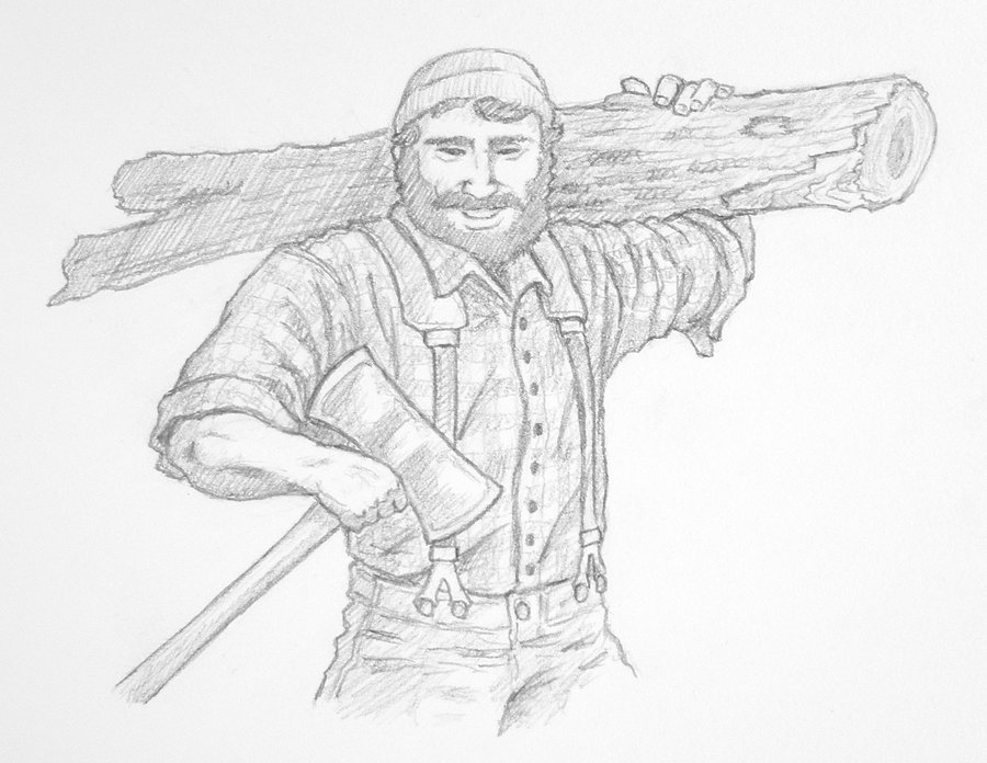 900x696 Paul Bunyan By Gaelvin - Paul Bunyan Sketch