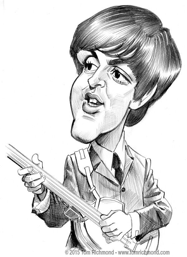 600x822 Paul Mccartney Tom Richmond Caricature - Paul Mccartney Sketch