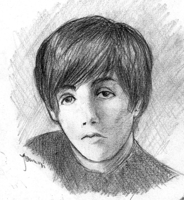 600x654 Paul Mccartney Sketch By Joanamosi - Paul Mccartney Sketch